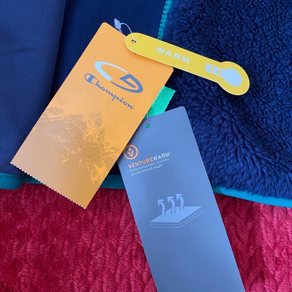 Champion Toddler Boy Blue Green Zip Up Sherpa Winter Fleece Jacket Size 5T - Picture 10 of 11